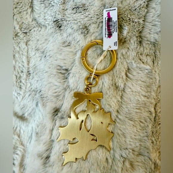 *NWT* Vera Bradley Holiday Christmas Holly Bag Charm Key Chain - Picture 3 of 3